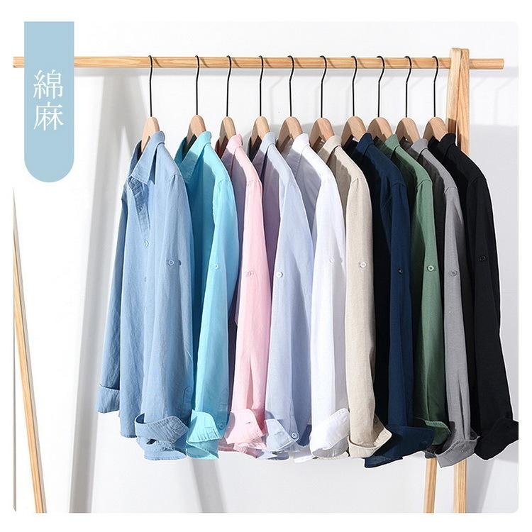 綿麻シャツ メンズ シャツ リネンコットン カジュアルシャツ トップス 通勤 春 秋 清涼 爽快 長袖 夏 