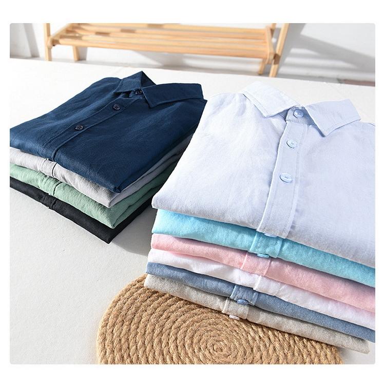 綿麻シャツ メンズ シャツ リネンコットン カジュアルシャツ トップス 通勤 春 秋 清涼 爽快 長袖 夏 