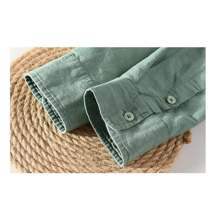 綿麻シャツ メンズ シャツ リネンコットン カジュアルシャツ トップス 通勤 春 秋 清涼 爽快 長袖 夏 