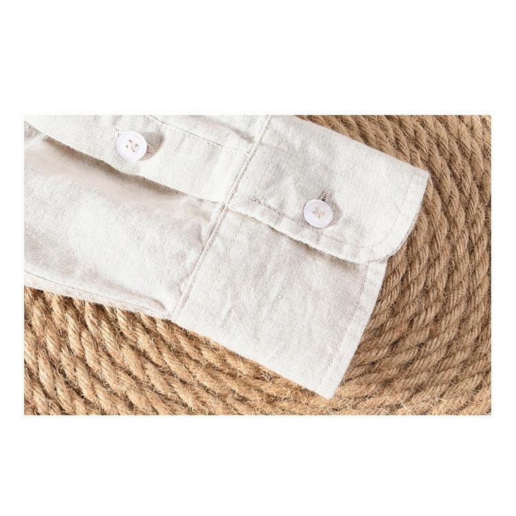 綿麻シャツ メンズ シャツ リネンコットン カジュアルシャツ トップス 通勤 春 秋 清涼 爽快 長袖 夏 