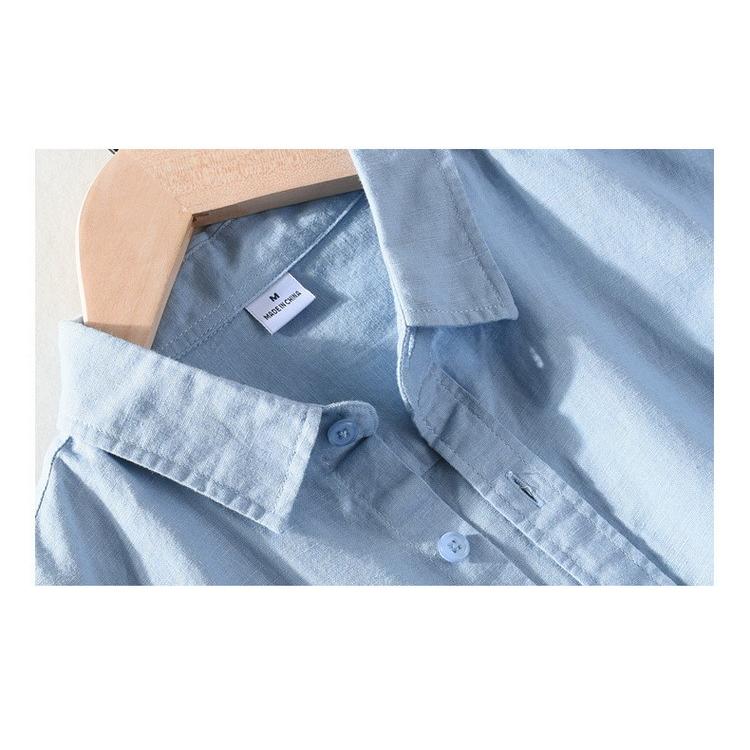 綿麻シャツ メンズ シャツ リネンコットン カジュアルシャツ トップス 通勤 春 秋 清涼 爽快 長袖 夏 