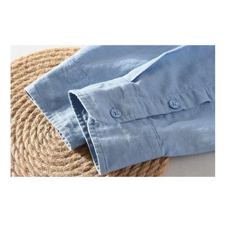 綿麻シャツ メンズ シャツ リネンコットン カジュアルシャツ トップス 通勤 春 秋 清涼 爽快 長袖 夏 