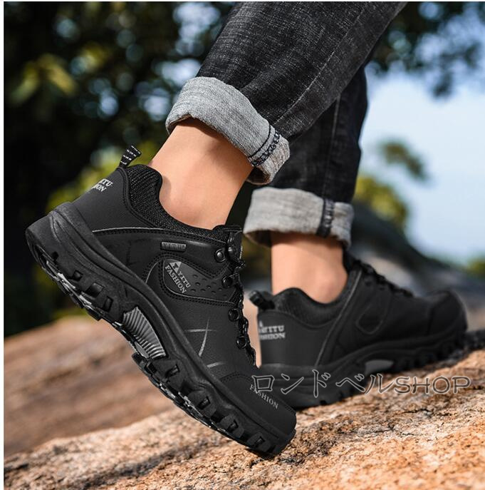 トレッキングメンズ 登山靴 スニーカー 靴 防水機能 ローカット キャンプ クッション性 アウトドア登山 遠足 軽量 ハイキング おしゃれ 