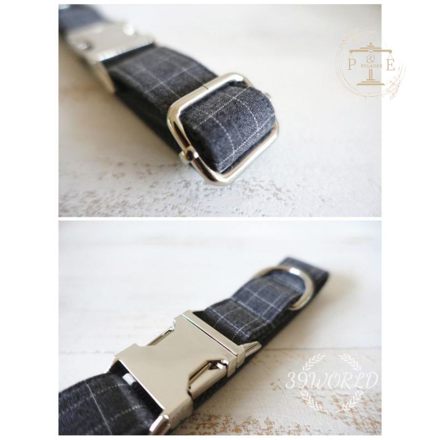 首輪 名前入り 小型犬 中型犬 大型犬 首輪 ナン IDタグ ペット用品 グレー カスタマイズ 名札 猫用品 迷子札 犬 