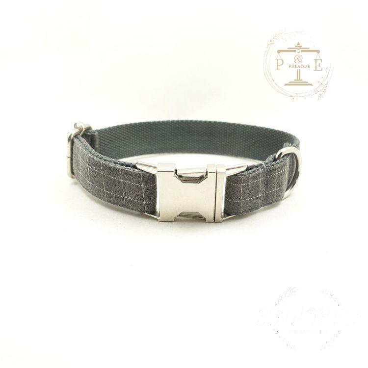 首輪 名前入り 小型犬 中型犬 大型犬 首輪 ナン IDタグ ペット用品 グレー カスタマイズ 名札 猫用品 迷子札 犬 