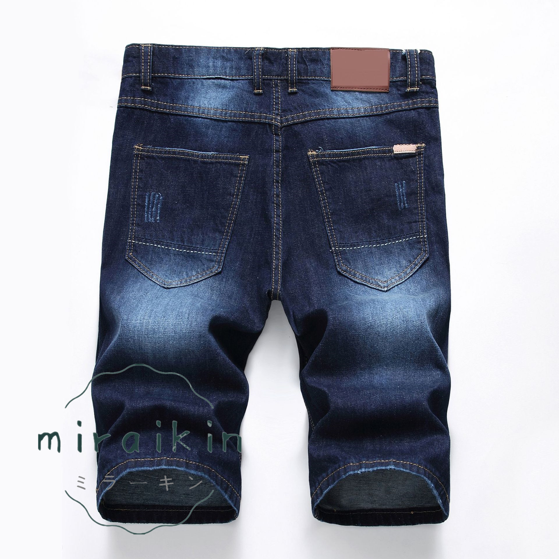 ハーフパンツ デニム メンズ デニムパンツ 短パン ショートパンツ ストリート ダメージ ストレッチ ジーンズ 送料無料 ユーズド加工 おしゃれ 五分丈 スリム 