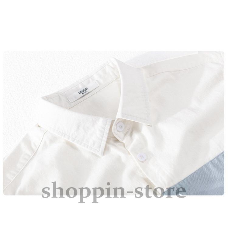 シャツ メンズ きれいめ カジュアルシャツ 開襟シャツ 切り替え 春 ファッション 秋 春 100%綿 トップス 長袖 