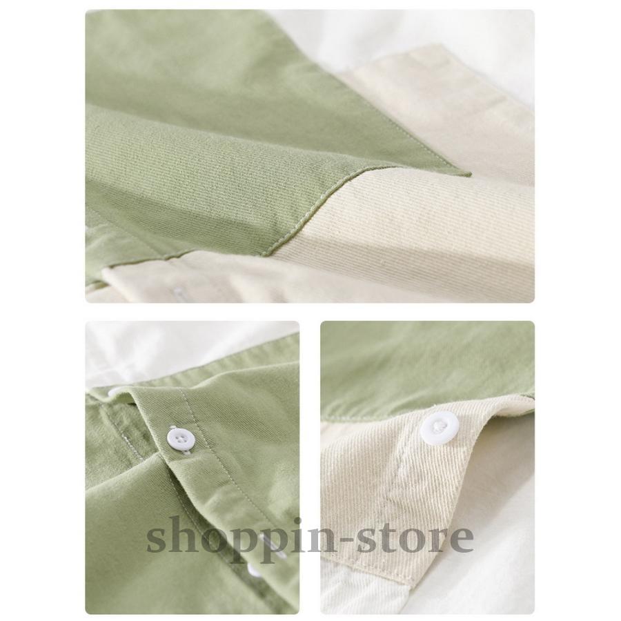 シャツ メンズ きれいめ カジュアルシャツ 開襟シャツ 切り替え 春 ファッション 秋 春 100%綿 トップス 長袖 