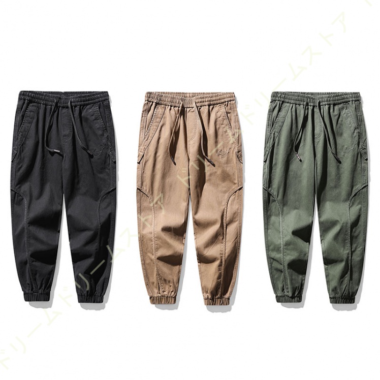 カーゴパンツ メンズ 無地 ズボン ワークパンツ サルエルパンツ ツイル 九分丈 大きいサイズ 作業 テーパードパンツ ゆったり ボトム イージーぱんつ 