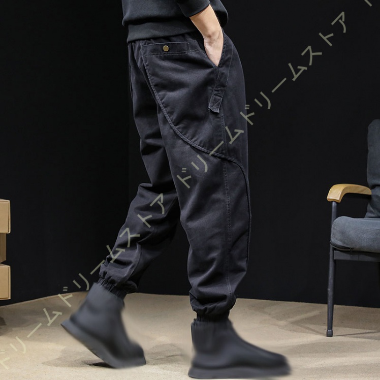 カーゴパンツ メンズ 無地 ズボン ワークパンツ サルエルパンツ ツイル 九分丈 大きいサイズ 作業 テーパードパンツ ゆったり ボトム イージーぱんつ 