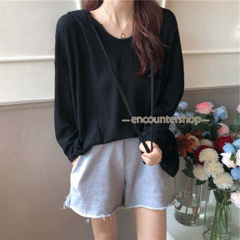 レディース 長袖 プルオーバー トップス 羽織 フード付き ゆったり 体型カバー おしゃれ 春秋 カジュアル秋服 薄手 