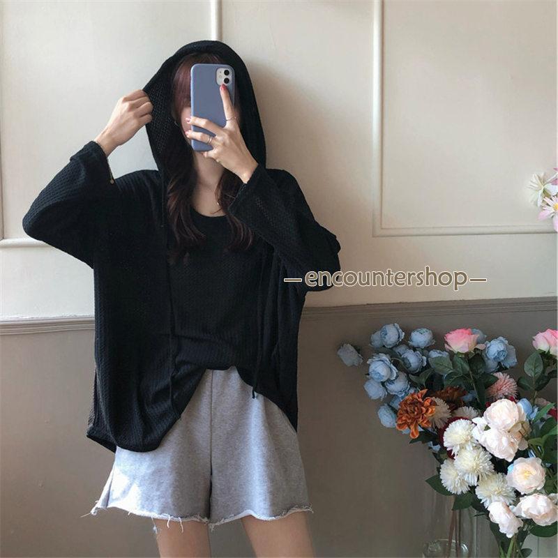 レディース 長袖 プルオーバー トップス 羽織 フード付き ゆったり 体型カバー おしゃれ 春秋 カジュアル秋服 薄手 
