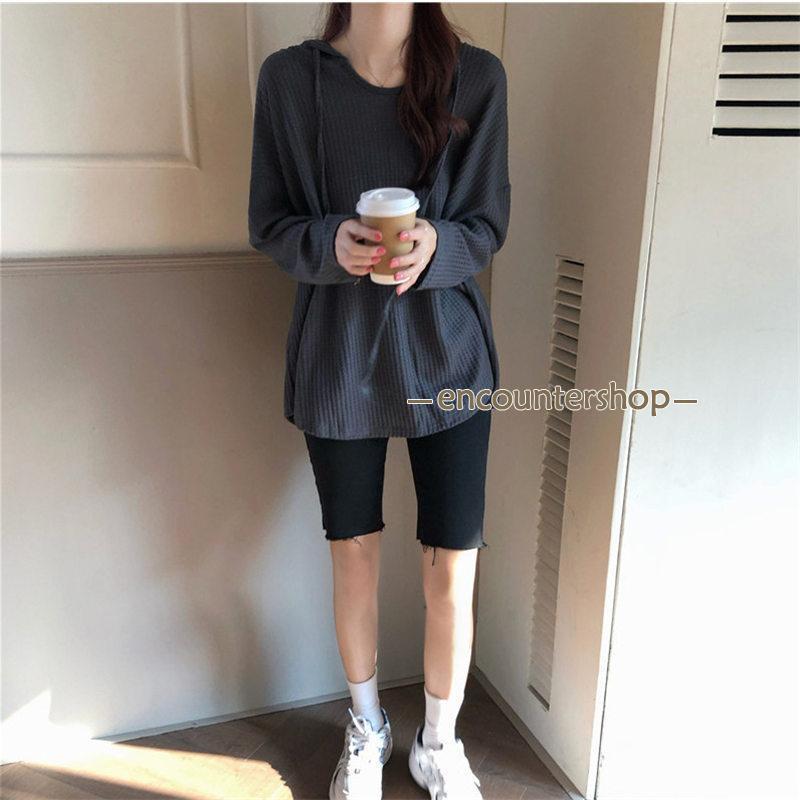 レディース 長袖 プルオーバー トップス 羽織 フード付き ゆったり 体型カバー おしゃれ 春秋 カジュアル秋服 薄手 