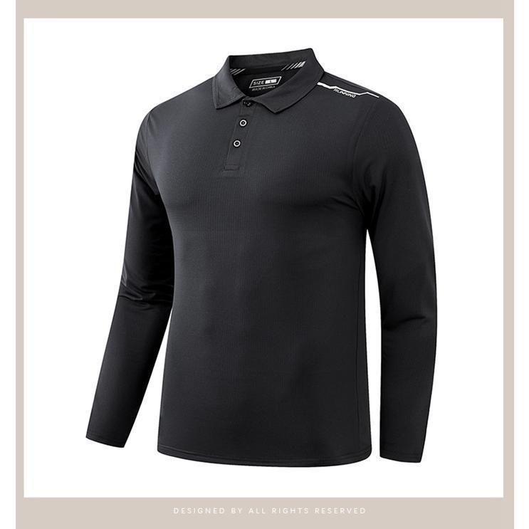 長袖Tシャツ Tシャツ メンズ 速乾性 通気性 弾力性 襟 無地 カジュアル シンプル ストレッチ 長袖 トップス ボタン留め 