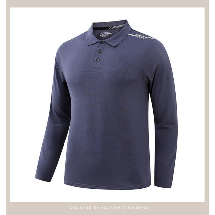 長袖Tシャツ Tシャツ メンズ 速乾性 通気性 弾力性 襟 無地 カジュアル シンプル ストレッチ 長袖 トップス ボタン留め 