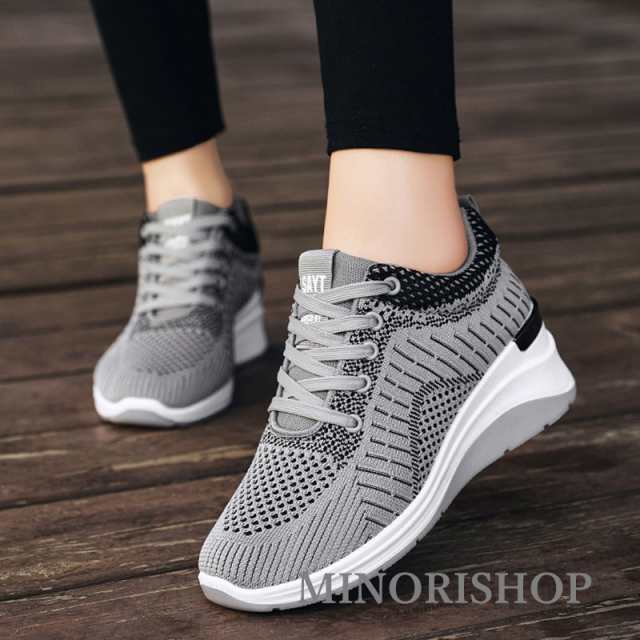 スニーカー レディース 厚底スニーカー レディース ローカットスニーカー ウォーキング厚底 5CM 軽量 ハイヒールスニーカー 通 