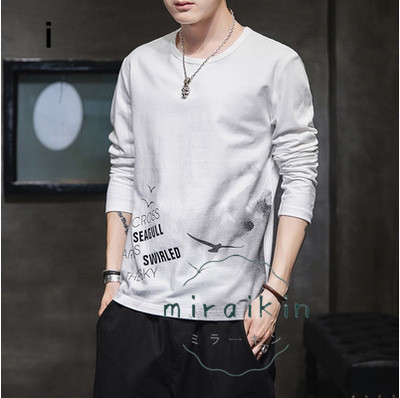 Tシャツ メンズ 春 長袖 無地 ロンT ロングT 夏 ゆったり カットソー 英文字 春 送料無料 カジュアル 大きいサイズ かっこいい ティーシャツ カジュアル 