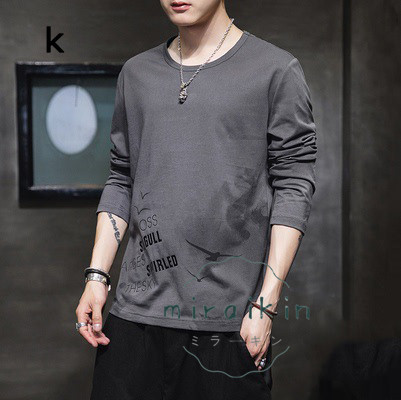 Tシャツ メンズ 春 長袖 無地 ロンT ロングT 夏 ゆったり カットソー 英文字 春 送料無料 カジュアル 大きいサイズ かっこいい ティーシャツ カジュアル 