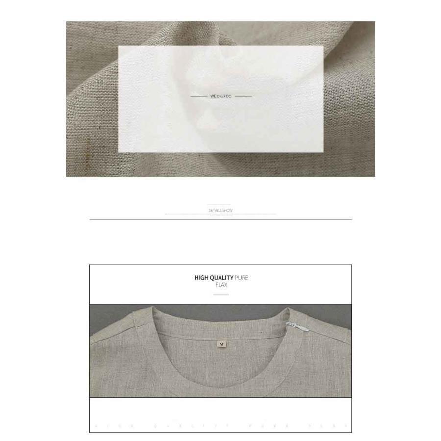 ナショナルスタイルリネンメンズ長袖Tシャツの男性と同じ段落の女性リネンシャツファッショントレンドラウンドネックルーズトップス  
