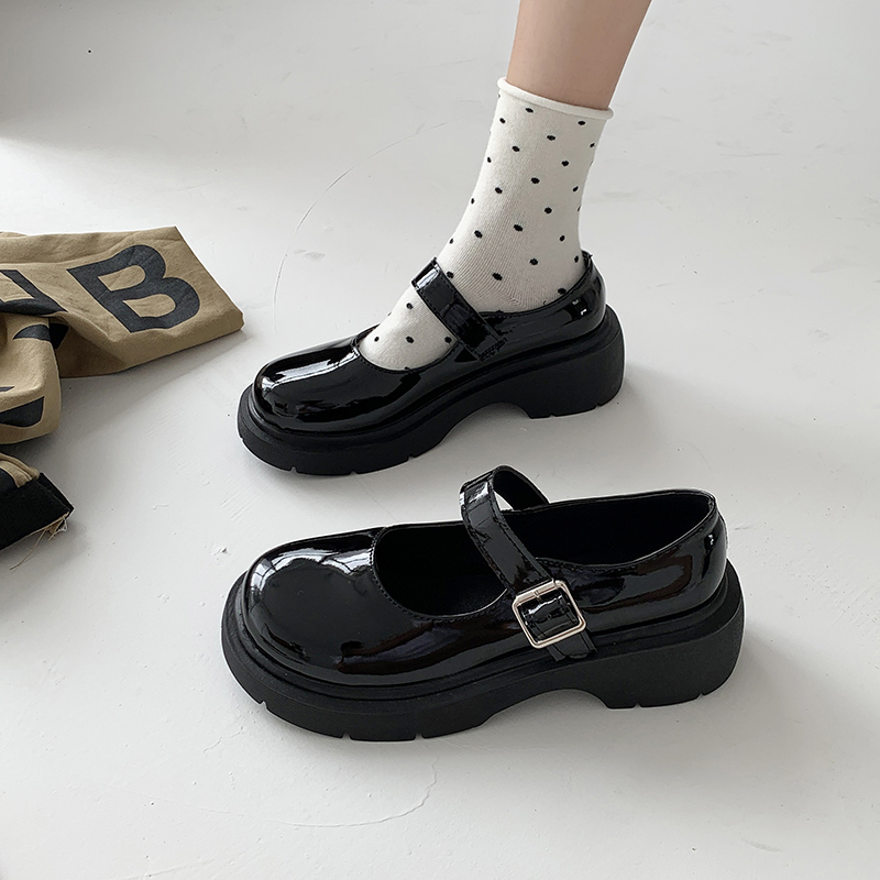 ローファー レディース パンプス 皮靴 ウォーキングラウンドトゥ インステップストラップ お出掛け スクール 通学 厚底 学生靴 ガールズ 