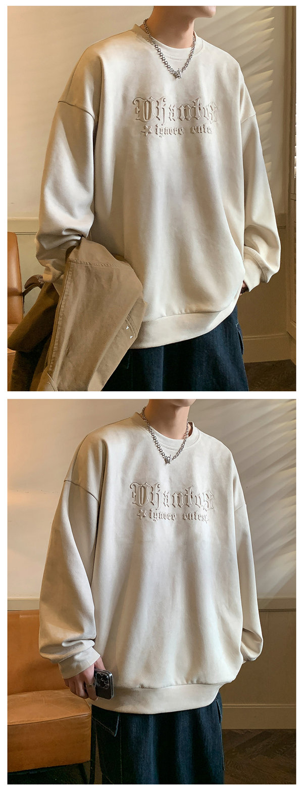 トレーナー メンズ プルオーバー ブラック 長袖 スポーツウェア 長袖 韓国ファッション デザイン 春秋 英語文字 プリント 丸襟 Uネック 送料無料 