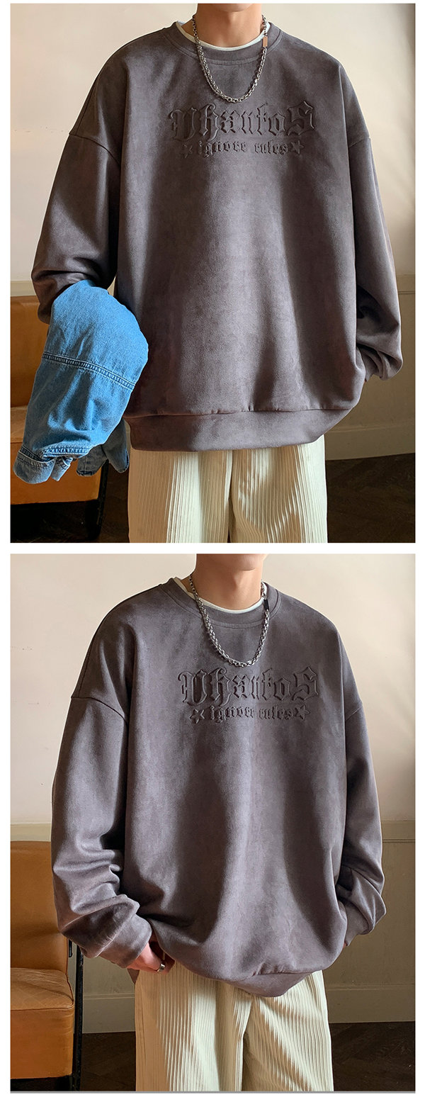 トレーナー メンズ プルオーバー ブラック 長袖 スポーツウェア 長袖 韓国ファッション デザイン 春秋 英語文字 プリント 丸襟 Uネック 送料無料 