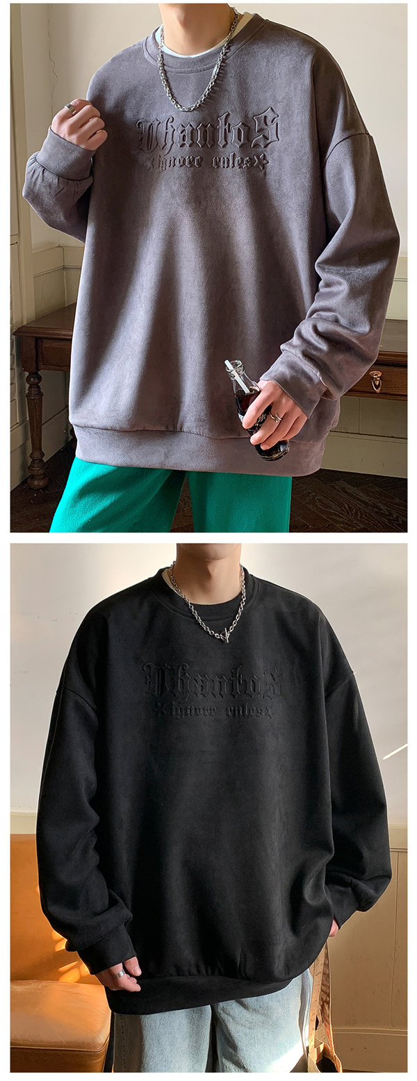 トレーナー メンズ プルオーバー ブラック 長袖 スポーツウェア 長袖 韓国ファッション デザイン 春秋 英語文字 プリント 丸襟 Uネック 送料無料 