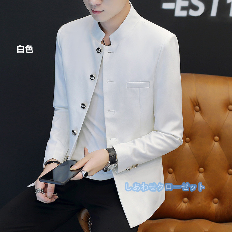 テーラードジャケット メンズ おしゃれ ブレザージャケット カジュアルスーツ 立ち襟 フォマールスーツ アウター 春秋冬 紳士用 ビジネススーツ 通勤 