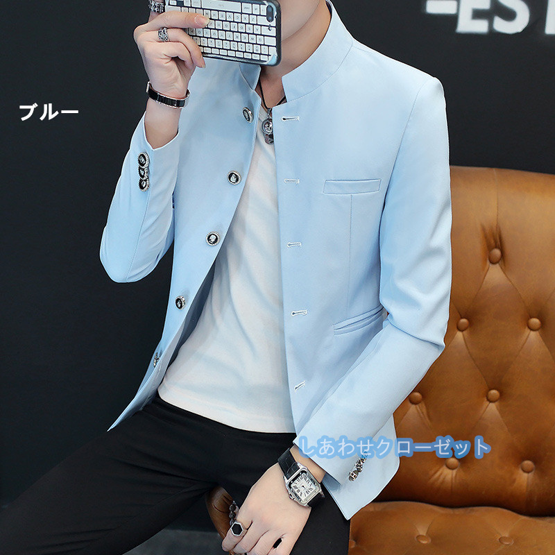 テーラードジャケット メンズ おしゃれ ブレザージャケット カジュアルスーツ 立ち襟 フォマールスーツ アウター 春秋冬 紳士用 ビジネススーツ 通勤 