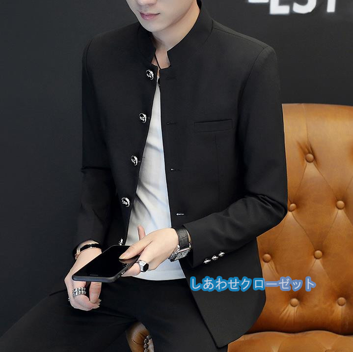 テーラードジャケット メンズ おしゃれ ブレザージャケット カジュアルスーツ 立ち襟 フォマールスーツ アウター 春秋冬 紳士用 ビジネススーツ 通勤 