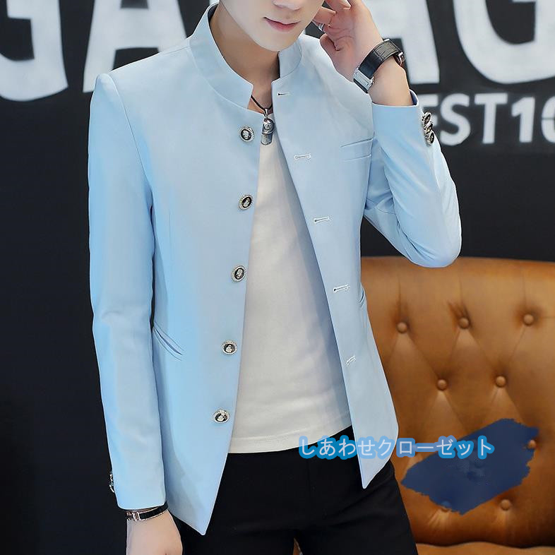 テーラードジャケット メンズ おしゃれ ブレザージャケット カジュアルスーツ 立ち襟 フォマールスーツ アウター 春秋冬 紳士用 ビジネススーツ 通勤 