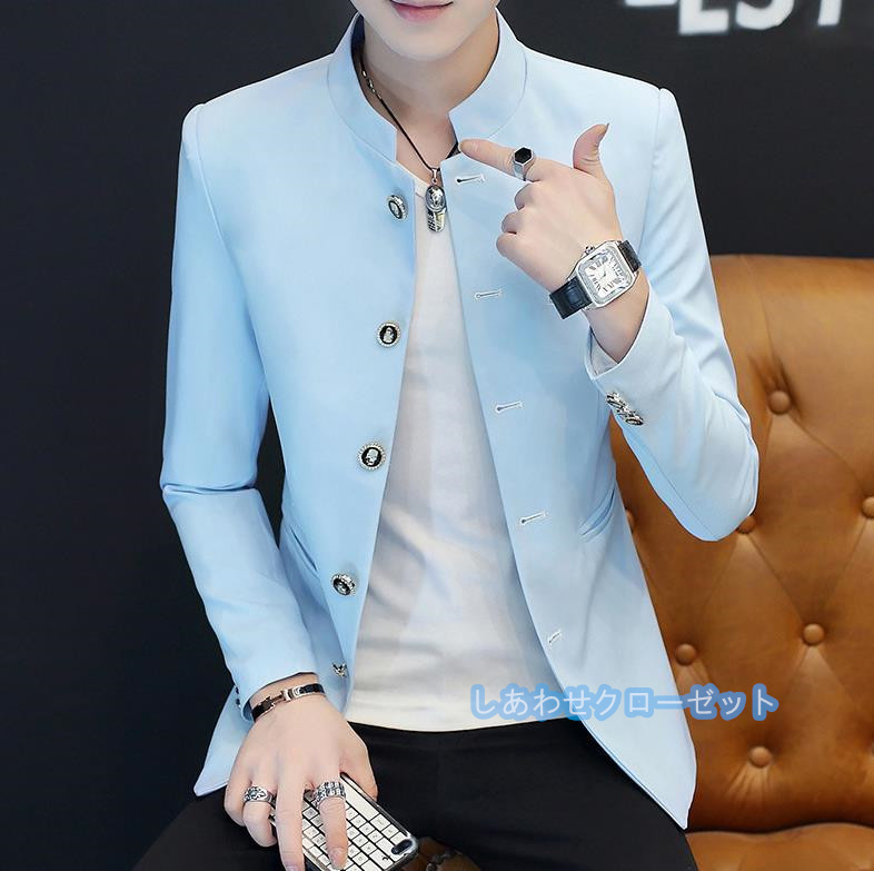 テーラードジャケット メンズ おしゃれ ブレザージャケット カジュアルスーツ 立ち襟 フォマールスーツ アウター 春秋冬 紳士用 ビジネススーツ 通勤 