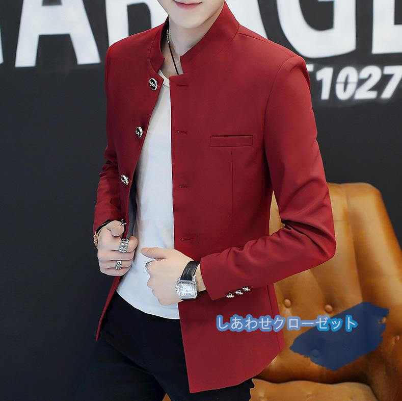 テーラードジャケット メンズ おしゃれ ブレザージャケット カジュアルスーツ 立ち襟 フォマールスーツ アウター 春秋冬 紳士用 ビジネススーツ 通勤 