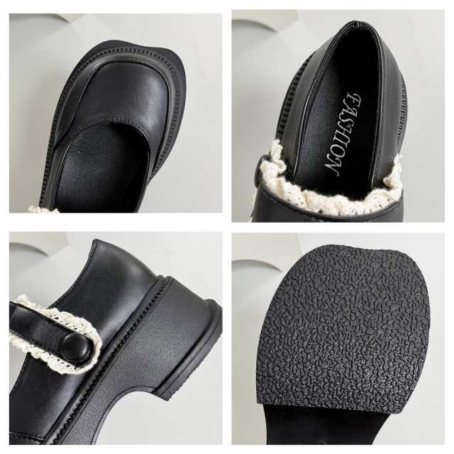 パンプス レディース 5CMアップ 厚底パンプス 黒 ブラック 前厚 厚底靴 シンプル レディース パンプス カジュアル シ 