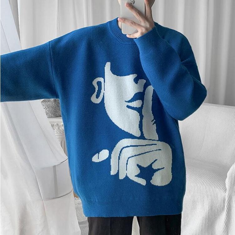 ニットセーター メンズ レディース 長袖 クルーネック ゆったりプルオーバーセーター カジュアルニットトップス オシャレ 秋冬 カップル 。 防寒 カットソー 