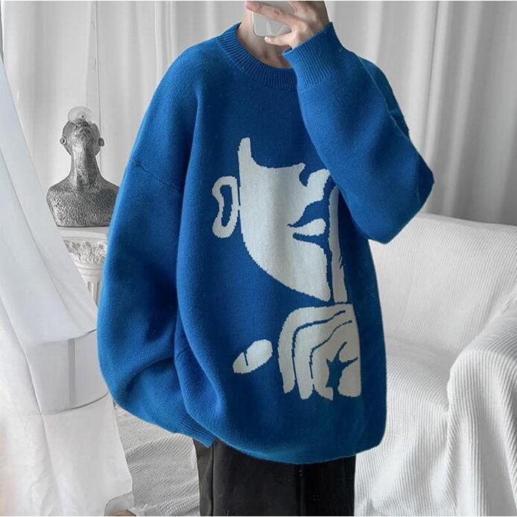 ニットセーター メンズ レディース 長袖 クルーネック ゆったりプルオーバーセーター カジュアルニットトップス オシャレ 秋冬 カップル 。 防寒 カットソー 