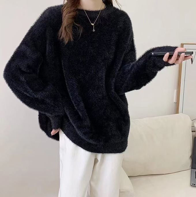 シャギーニット ふわふわ ニット レディース ゆるっとサイズ シャギー  