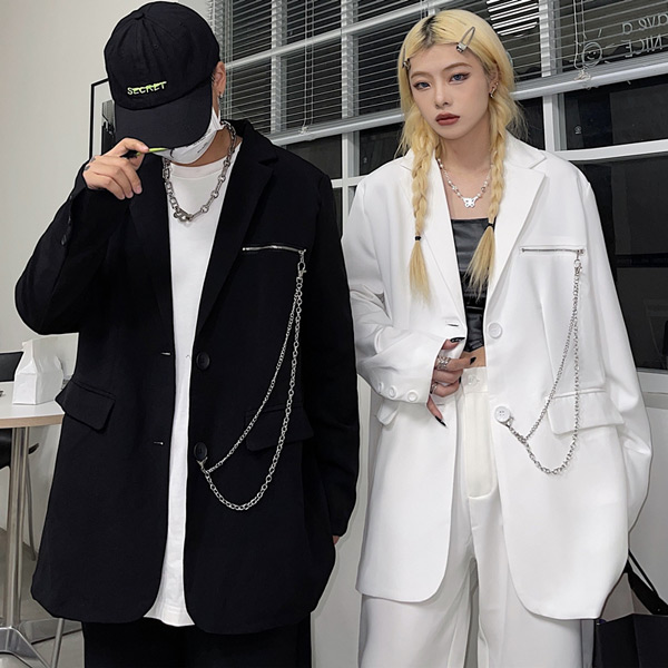 あり ジャケット パンツ セットアップ パンツスーツ カジュアルスーツ ヒップホップ 大きいサイズ ダンス 衣装 白 服 黒 韓国ファッション オーバーサイズ 