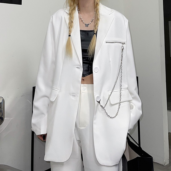 あり ジャケット パンツ セットアップ パンツスーツ カジュアルスーツ ヒップホップ 大きいサイズ ダンス 衣装 白 服 黒 韓国ファッション オーバーサイズ 