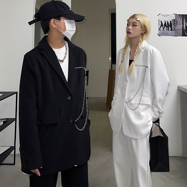 あり ジャケット パンツ セットアップ パンツスーツ カジュアルスーツ ヒップホップ 大きいサイズ ダンス 衣装 白 服 黒 韓国ファッション オーバーサイズ 