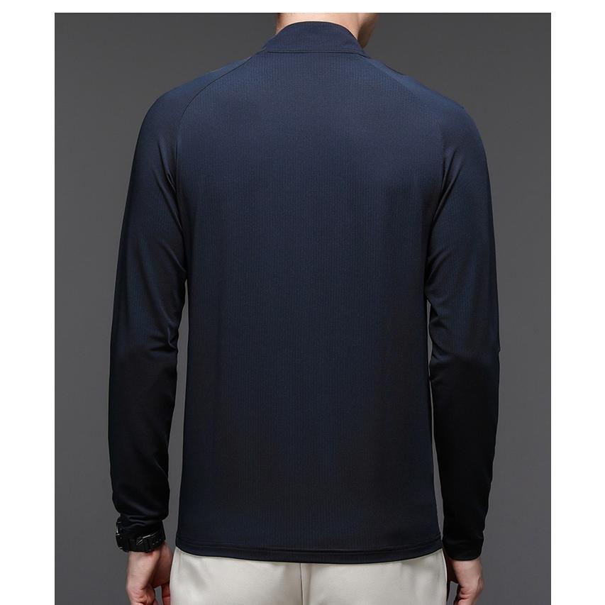 Tシャツ 長袖Tシャツ メンズ ボトルネック 通気性 弾力性 速乾性 長袖 ファスナー ストレッチ 配色 プルオーバー トップス 