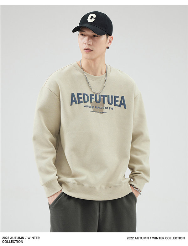 トレーナー メンズ プルオーバー ブラック 長袖 スポーツウェア 韓国ファッション デザイン 送料無料 Uネック 春秋 長袖 プリント 丸襟 英語文字 