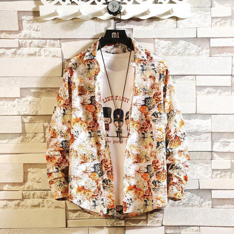 シャツ メンズ 長袖 アロハシャツ 花柄シャツ カカジュアルシャツ 新作 細身 春夏秋 スリム 柄シャツ 総柄おしゃれ 秋服 