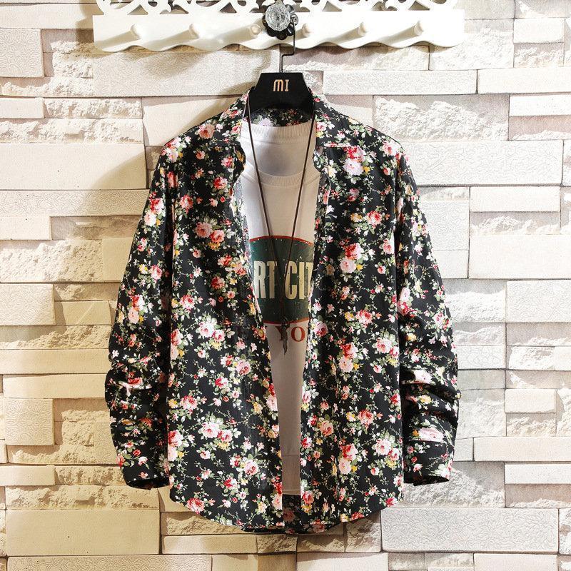 シャツ メンズ 長袖 アロハシャツ 花柄シャツ カカジュアルシャツ 新作 細身 春夏秋 スリム 柄シャツ 総柄おしゃれ 秋服 