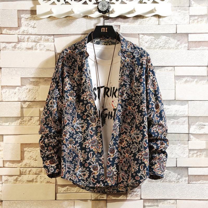 シャツ メンズ 長袖 アロハシャツ 花柄シャツ カカジュアルシャツ 新作 細身 春夏秋 スリム 柄シャツ 総柄おしゃれ 秋服 