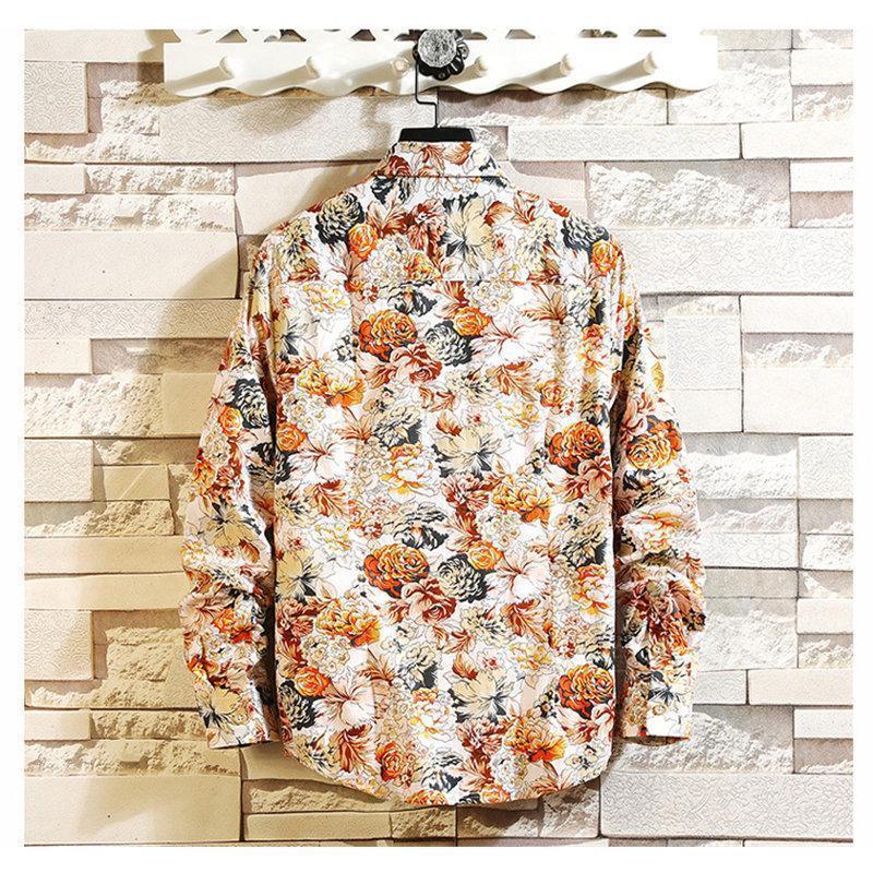 シャツ メンズ 長袖 アロハシャツ 花柄シャツ カカジュアルシャツ 新作 細身 春夏秋 スリム 柄シャツ 総柄おしゃれ 秋服 