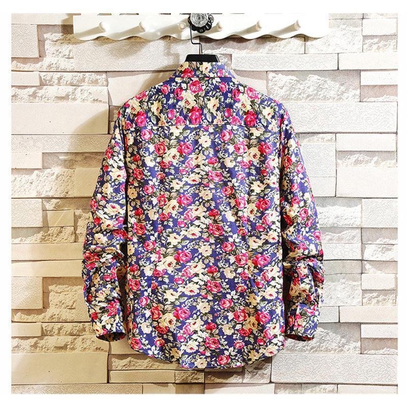 シャツ メンズ 長袖 アロハシャツ 花柄シャツ カカジュアルシャツ 新作 細身 春夏秋 スリム 柄シャツ 総柄おしゃれ 秋服 