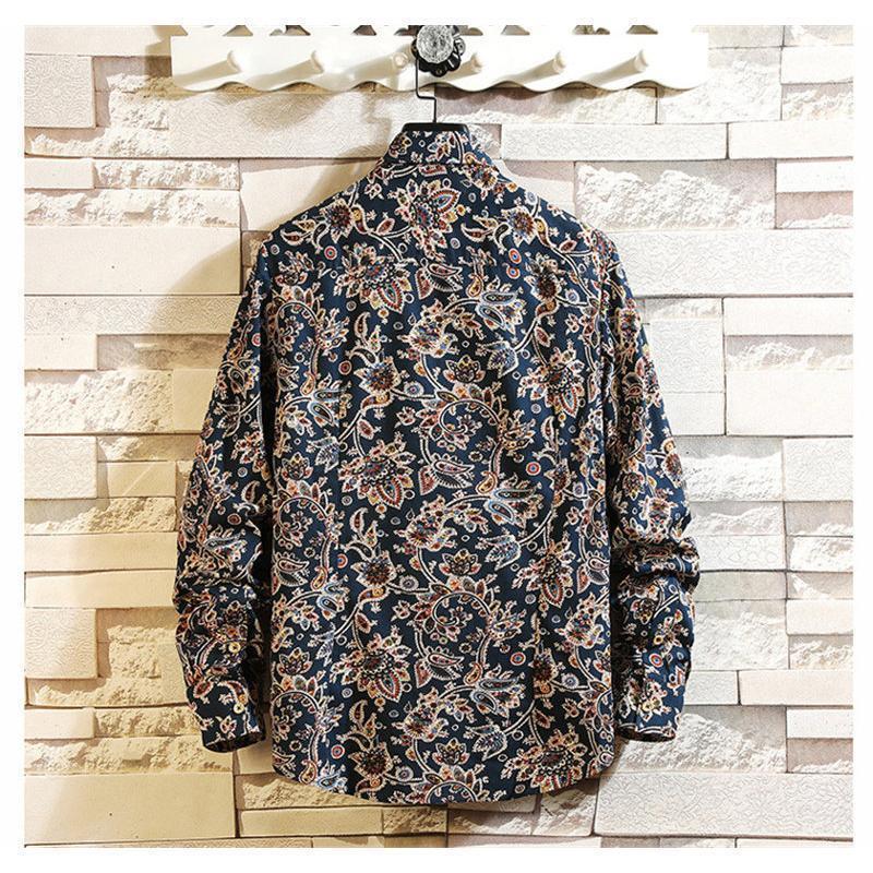 シャツ メンズ 長袖 アロハシャツ 花柄シャツ カカジュアルシャツ 新作 細身 春夏秋 スリム 柄シャツ 総柄おしゃれ 秋服 