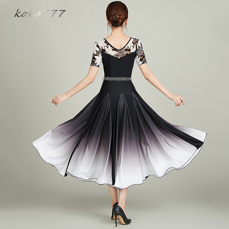 ロングドレス レディース ワンピース ラテンダンス ウェア パーティー 洋服 モダンダンス ナショナルダンス ワルツ グラデーション 社交ダンス 発表会 舞台衣装 