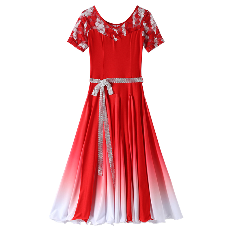 ロングドレス レディース ワンピース ラテンダンス ウェア パーティー 洋服 モダンダンス ナショナルダンス ワルツ グラデーション 社交ダンス 発表会 舞台衣装 